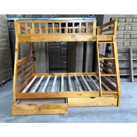 B129 Oak : Giường 2 Tầng + Hộc Kéo - 1m / 1m4